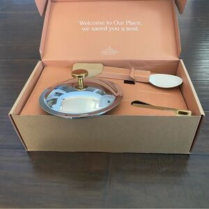 New with box Our Place titanium mini perfect pot pro lead and spoon kitchen set